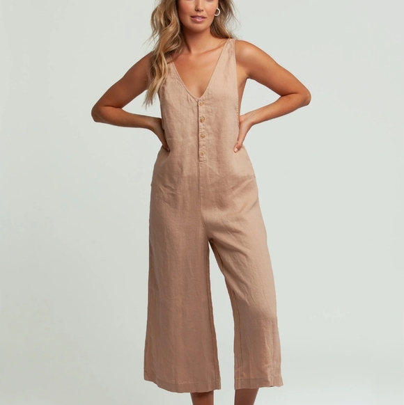 Anthropologie Pants - Rhythm Linen Lolita Jumpsuit Size 4